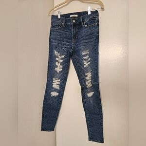 PacSun Dark Blue Distressed Women's Jeggings
